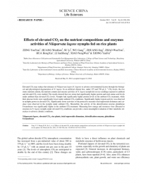 Effects of elevated CO2 on the nutrient compositions and enzymes activities of Nilaparvata lugens nymphs fed on rice plants
